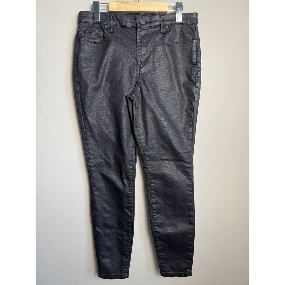 BLANKNYC The Bond Mid Rise Skinny Faux Leather Snake Jeans Black 30 Edgy Rock